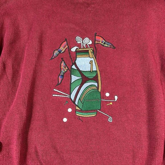 Ivy Club Classics Sweater Mens XL Crew Neck Embroidered Golf Grandpa Y2K Preppy - Picture 2 of 7